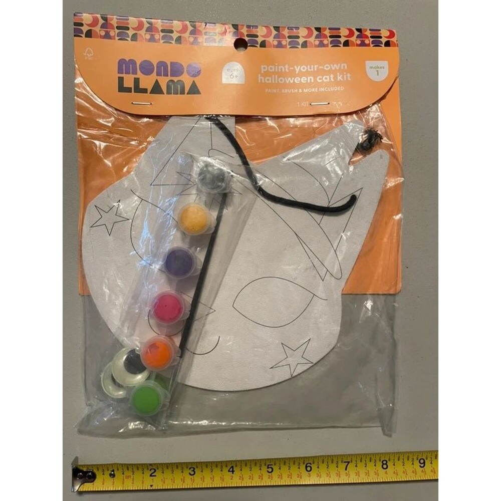 Mondo Llama Wooden DIY Craft Art  Halloween cat kit for kids